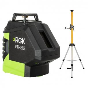 Комплект: лазерный уровень RGK PR-81G +  штанга-упор RGK CG-2